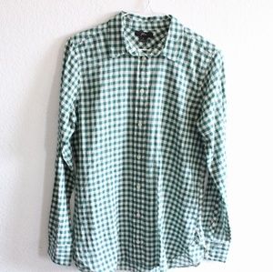 NWT JCrew Green Flannel Button Down